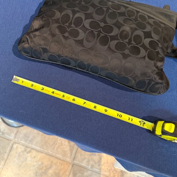 Coach Demi Bag Signature Jacquard Crossbody Black Leather Trim Silver Hardware - Picture 10 of 16